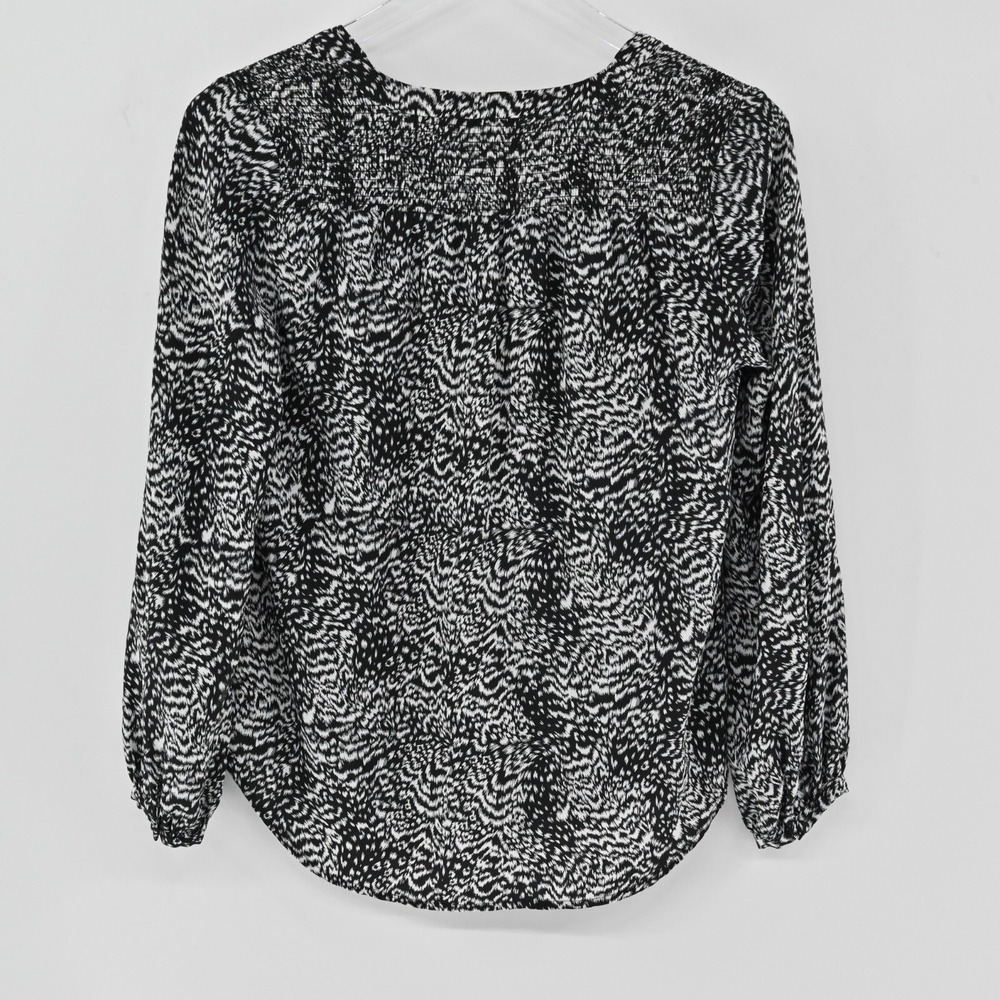 Joie Silk‎ Animal Print Blouse Womens Size S Black White Top Abstract Capsule - Picture 2 of 12